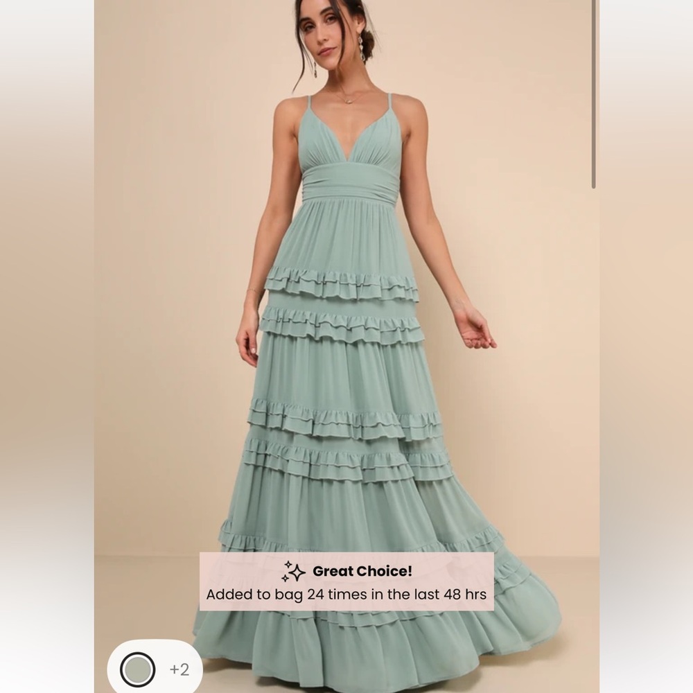 Lulu's Sage Green Ruffle Dress